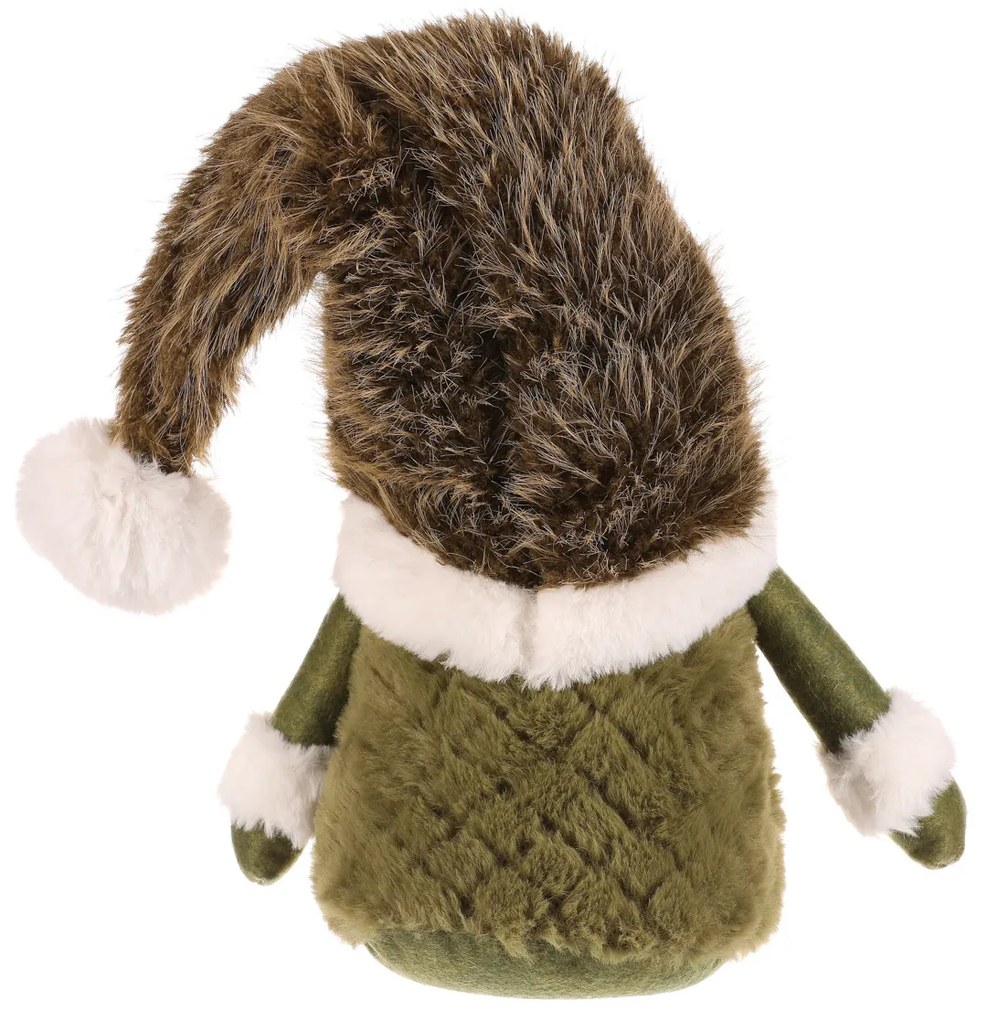 Dekoracja świąteczna Krasnal stojący, wys. 30 cm, zielony/biały, 30 cm