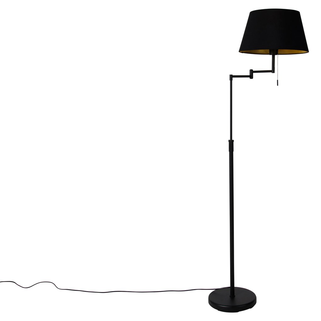 Inteligentna lampa podłogowa czarna z czarnym kloszem, w tym Wi-Fi A60 - Ladas Deluxe Nowoczesny Oswietlenie wewnetrzne