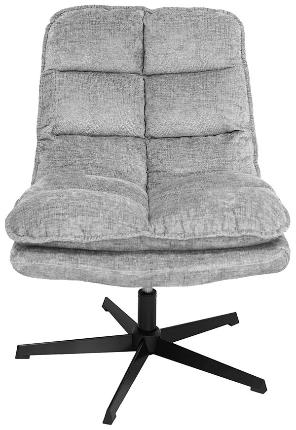 Relaksacyjny obrotowy fotel KATANIA z podnóżkiem, jasnoszary