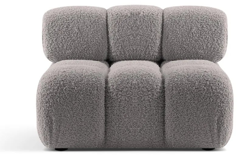 Jasnoszary moduł sofy z materiału bouclé (moduł środkowy) Bellis – Micadoni Home