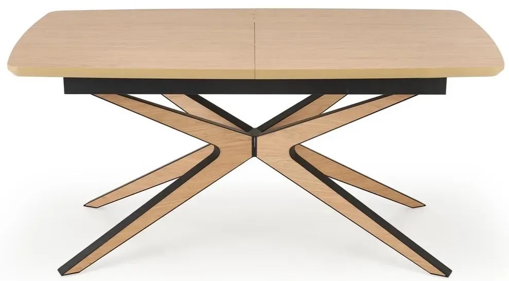 Stół rozkładany JAMES 160(220)x90 dąb naturalny/czarny HALMAR