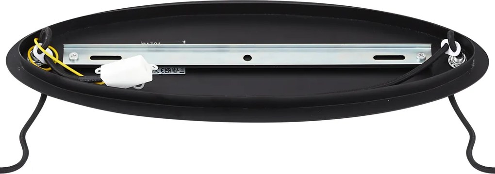 Designerska lampa wisząca czarna z dymionym szkłem owalna 5-punktowa - Mochan