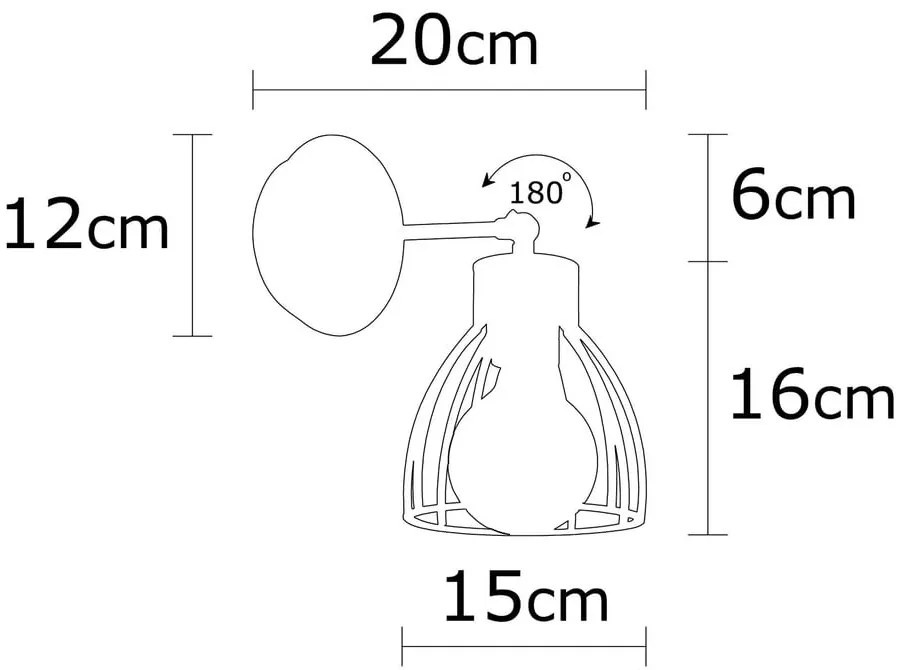 Kinkiet w czarno-brązowym kolorze ø 15 cm Kemah – Opviq lights
