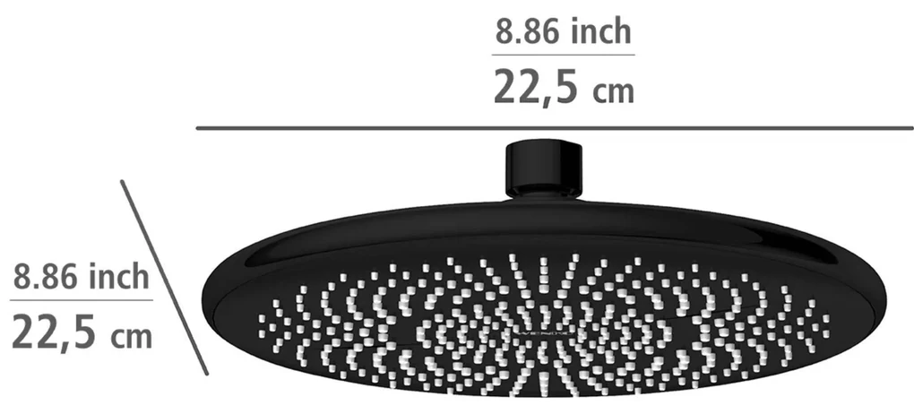 Deszczownica sufitowa oszczędzająca wodę, Ø 22,5 cm, WENKO