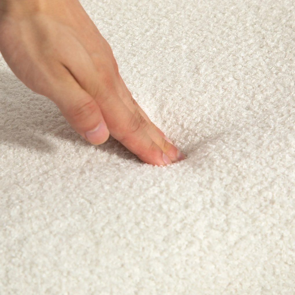 HOMCOM Fotel bujany ergonomiczny kremowy ze sztucznego aksamitu nośność 120 kg wygodne oparcie | Aosom PL