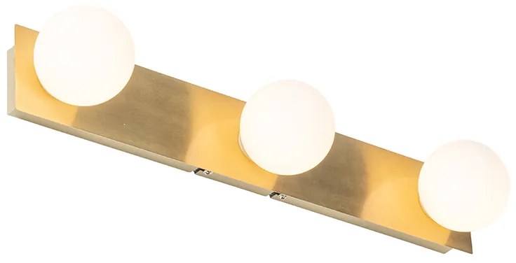 Nowoczesna lampa ścienna złota 48 cm IP44 3-światłowa - Cederic Nowoczesny Oswietlenie wewnetrzne