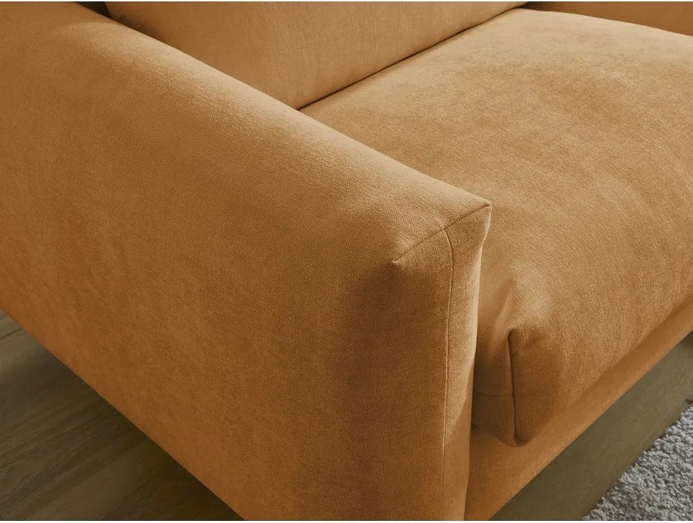 Musztardowa sofa do spania/rozkładana 220 cm Cocoone – Bobochic Paris