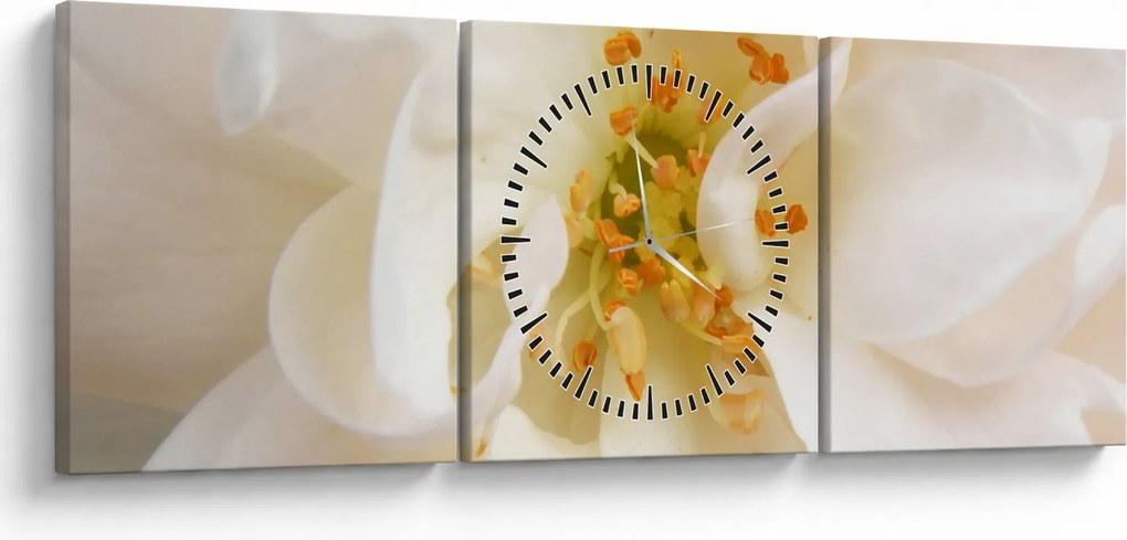 Obraz - Kwiat (z zegarem) (90x30 cm)