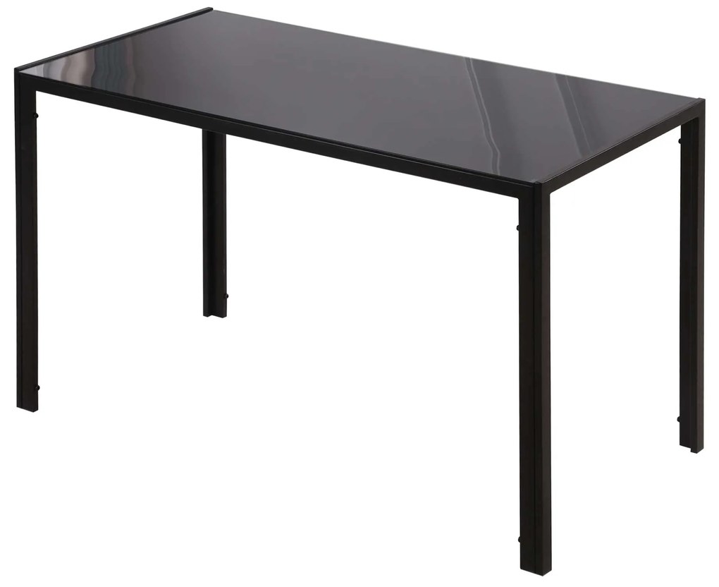 HOMCOM Stół jadalniany kuchenny nowoczesny design 120x60x75 cm czarny do salonu lub kuchni | Aosom PL