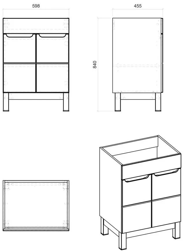 Grafitowa szafka łazienkowa z umywalką T9-E09