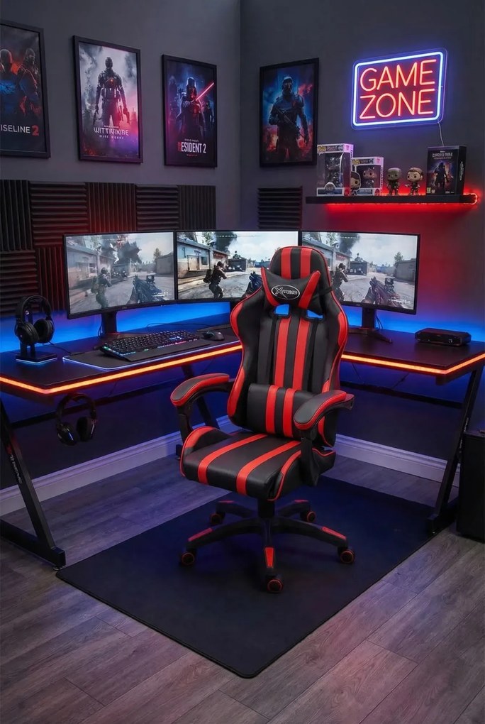 Czerwony ergonomiczny fotel dla gracza B9-P18
