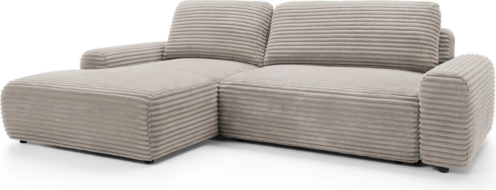 Masseno Narożnik OSSO z funkcją spania i pojemnikiem na pościel Narozniki L, Rozkładana sofa - Brązowy, AMBIENCE 05