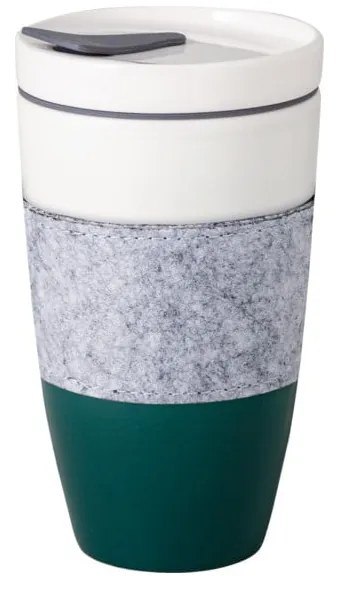 Zielono-biały porcelanowy kubek podróżny Villeroy &amp; Boch Like To Go, 350 ml