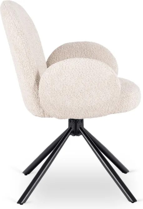 Krzesło Tapicerowane Obrotowe do Salonu MUSSO Beżowe Nowoczesne