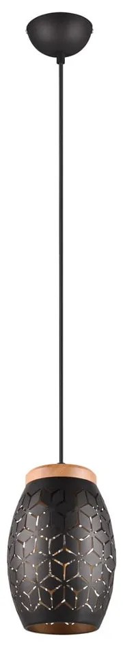 Czarna lampa wisząca ø 15 cm Bidar – Reality