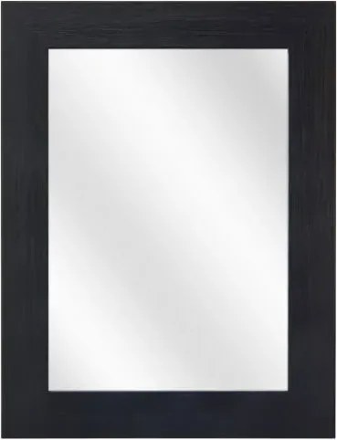 Czarne lustro wiszące w drewnianej ramie E6-T66