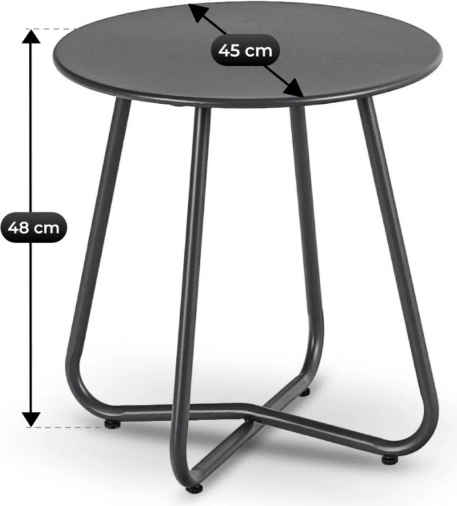 Zestaw mebli ogrodowych na balkon i taras Nivo 065 - 2 fotele i stolik, kolor szary