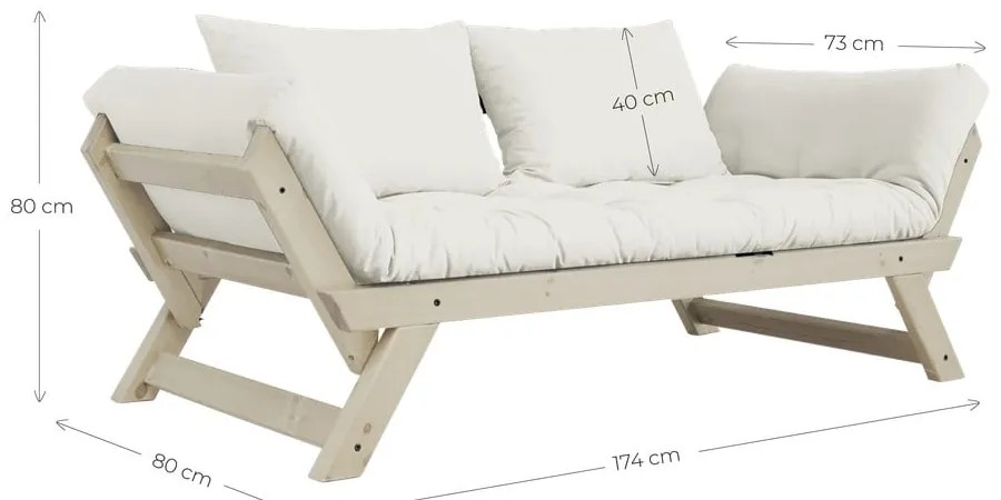 Sofa rozkładana z jasnobeżowym pokryciem Karup Design Bebop Natural