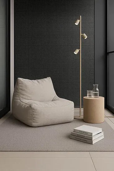 Beżowa metalowa lampa podłogowa T2-M63