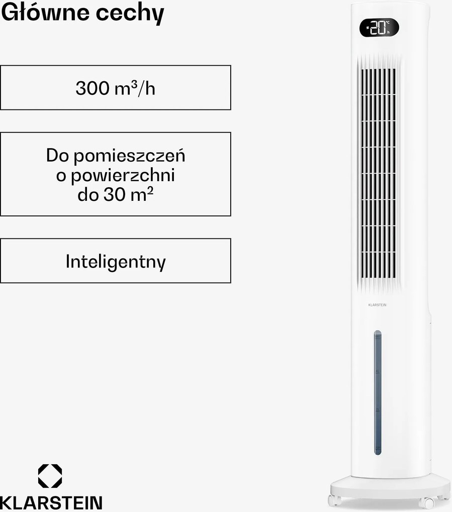 Klarstein Polar Smart 5L 300m³/h Rashlađivač Zraka Bijela