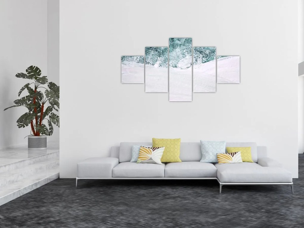 Obraz - Turkusowa abstrakcja (125x70 cm)