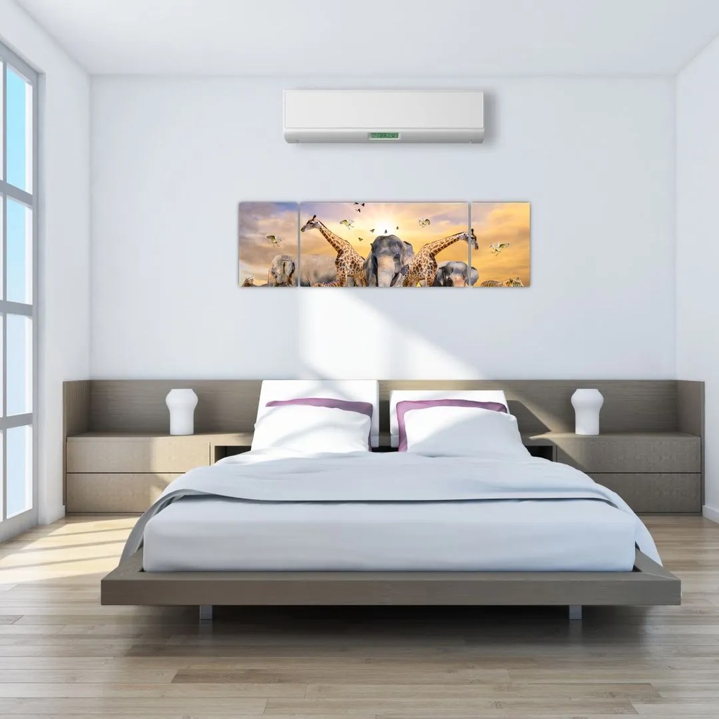 Obraz - Afrykańskie zwierzęta (170x50 cm)