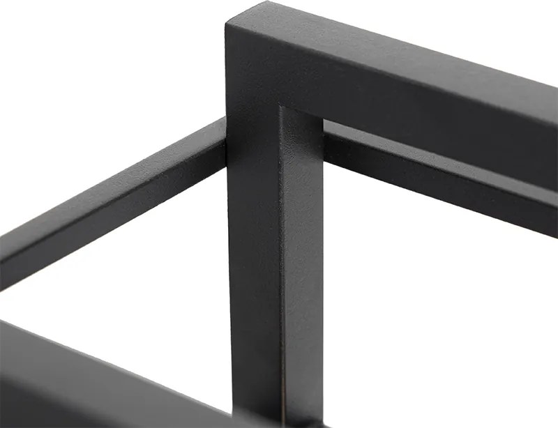 Industrialna lampa stołowa czarna z drewnem - Cage Rack