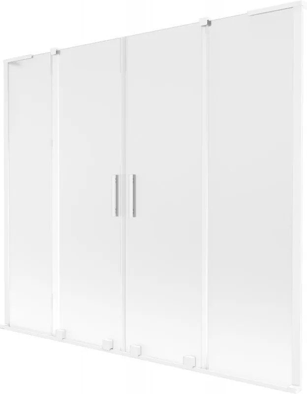 Mexen Velar L Duo parawan nawannowy 2-skrzydłowy rozsuwany 180 x 150 cm, szron, biały - 896-180-003-32-20