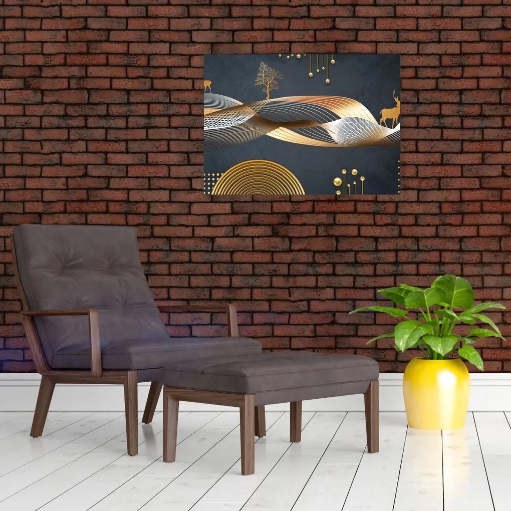 Obraz - Grafika z jeleniem (70x50 cm)