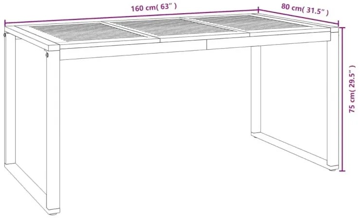 Brązowy drewniany stół ogrodowy B4-K81
