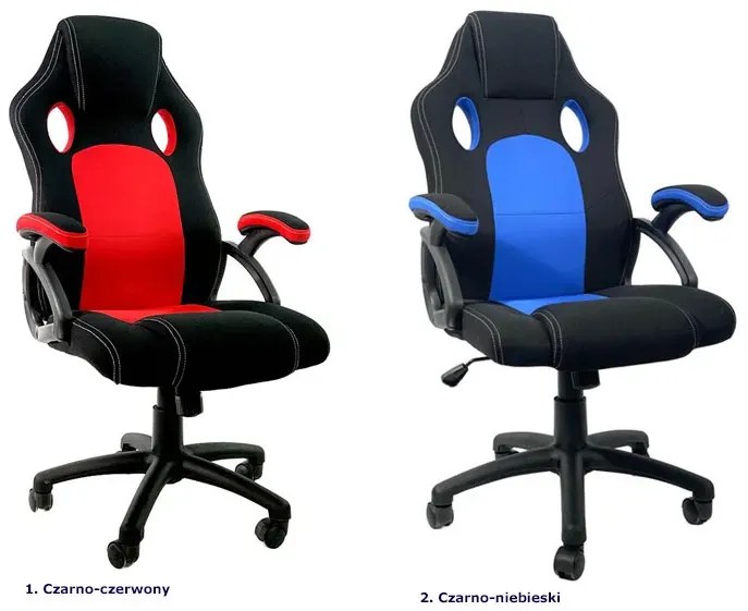 Czarno-czerwony fotel gamingowy R3-S49