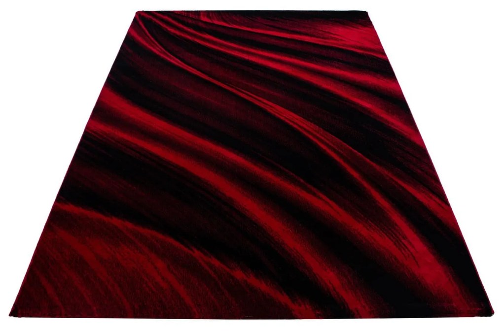 Dywan nowoczesny Miami fale czerwono-czarne 160 cm x 230 cm
