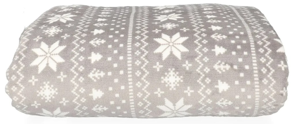 Koc dwustronny LUMI w śnieżynki 150x200 cm HOMLA