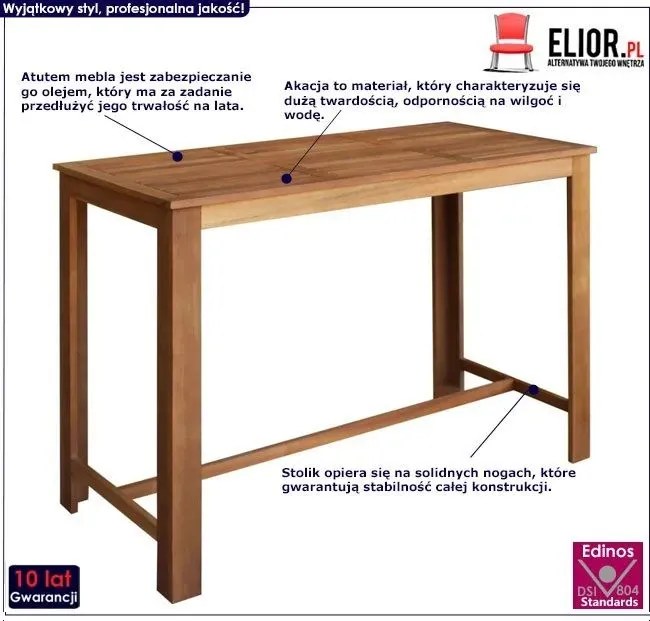 Stolik barowy drewniany D0-W04