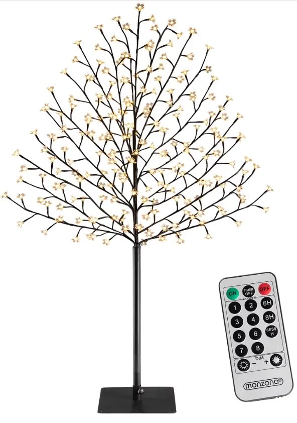 Monzana Świecące drzewo CHERRY do wnętrz i na zewnątrz, 180cm, ciepła biała