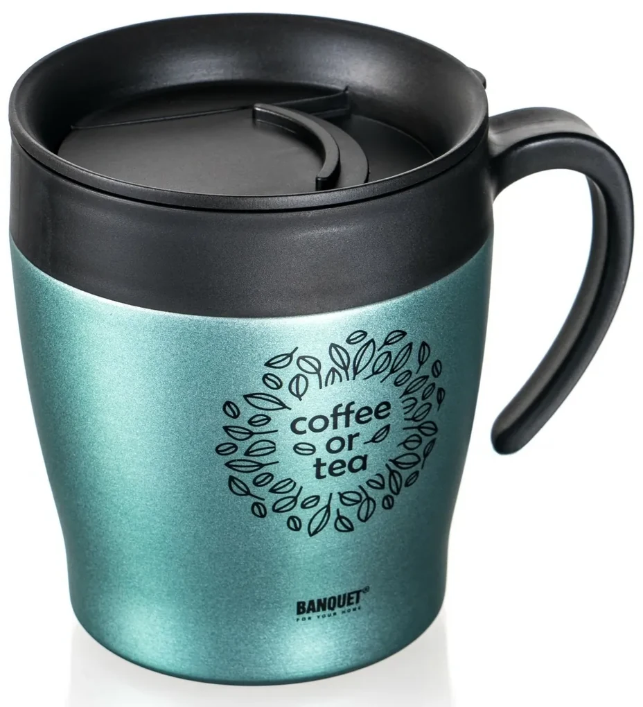 Banquet Podróżny kubek termiczny TAZZA 330 ml,zielono-szary