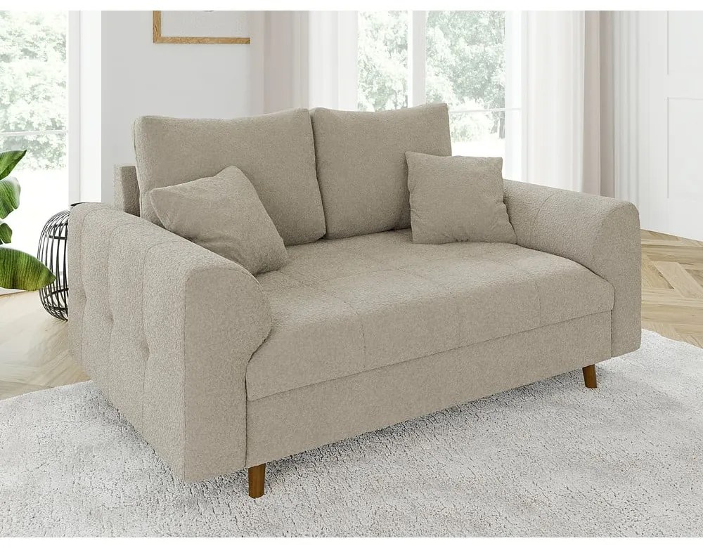 Beżowa sofa z materiału bouclé 150 cm Ariella – Ropez