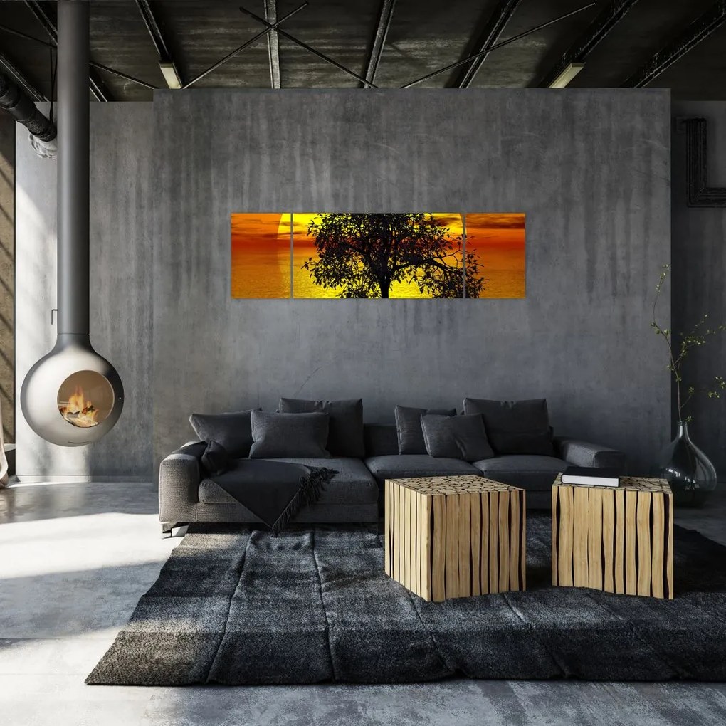 Obraz sylwetki drzewa (170x50 cm)