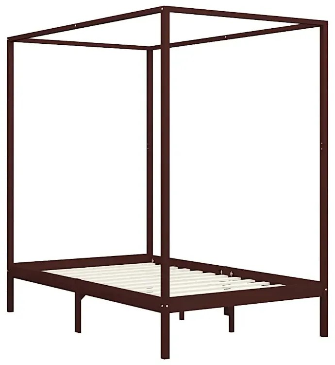 Ciemnobrązowe minimalistyczne łóżko 120x200cm - Tamai