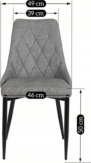 Krzesło Tapicerowane do Salonu CORK 2 Szare Nowoczesne Loft