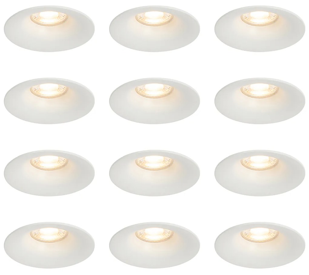 Zestaw 12 białych opraw wpuszczanych GU10 50 mm - Gijs