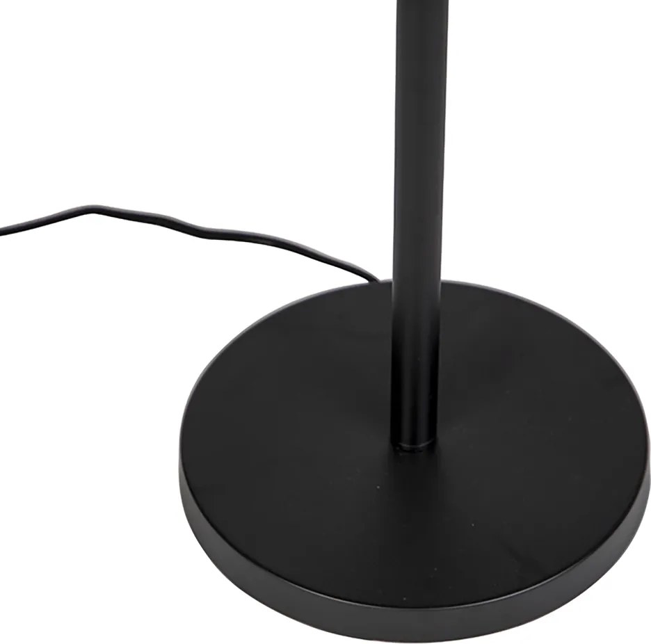 Lampa stojąca czarna z kloszem białym 50 cm - Simplo