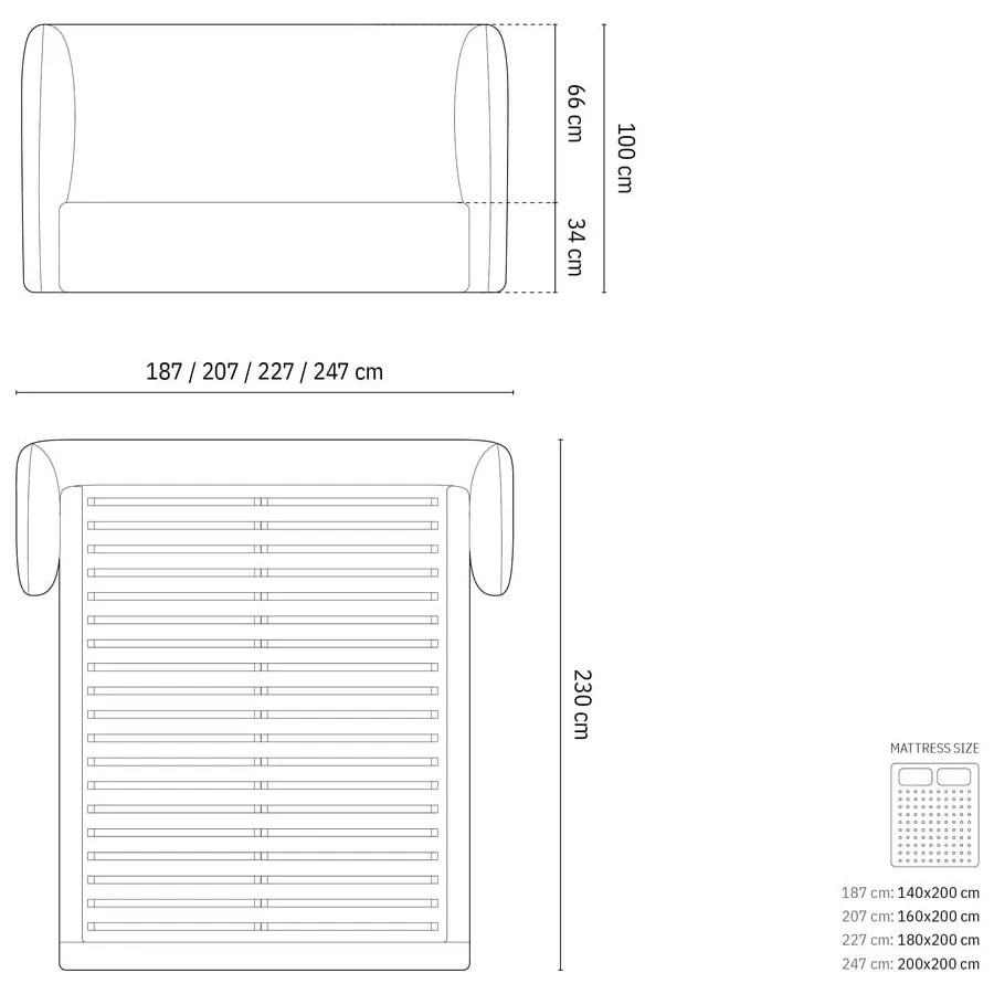 Ciemnoniebieskie tapicerowane łóżko dwuosobowe ze schowkiem i stelażem 160x200 cm Miley – Micadoni