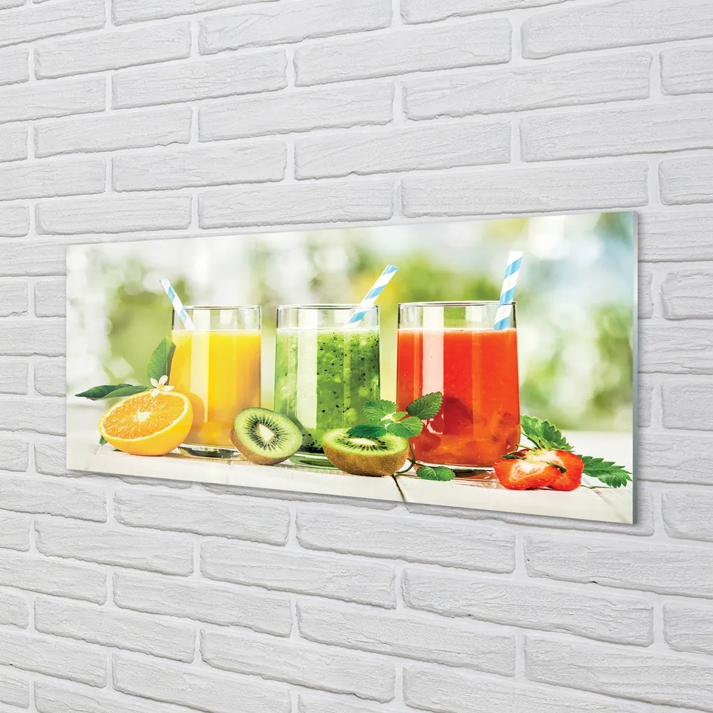 Szklany Panel Owocowy Duet Truskawki i Kiwi