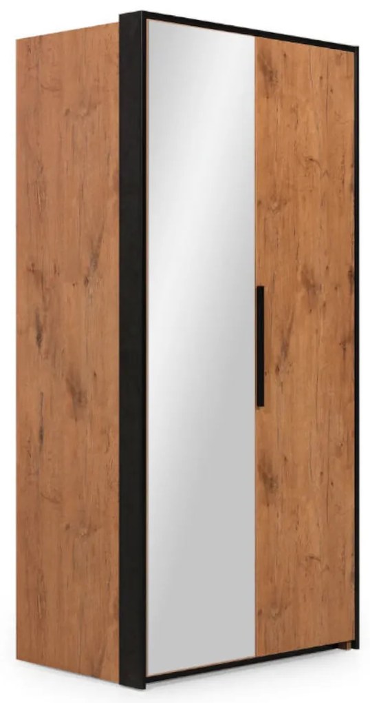 Dwudrzwiowa szafa LOFT prawa z blendą i lustrem na lewych drzwiach