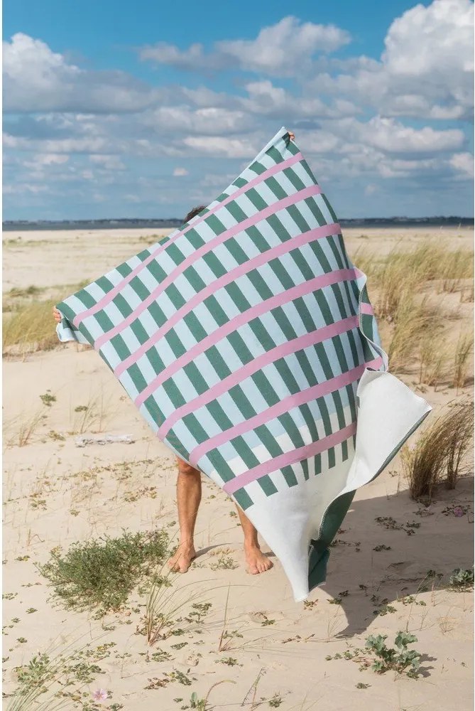 Zielono-różowy koc 160x200 cm Onu – noo.ma