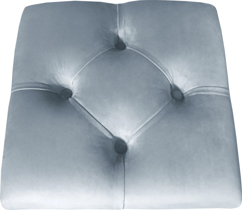 Pufa CHESTERFIELD tkanina Welur loft ławka podnóżek metal : Kolor Stelaża - Czarny , Kolor tkaniny - VELVET - BL06, Typ tkaniny - Velvet