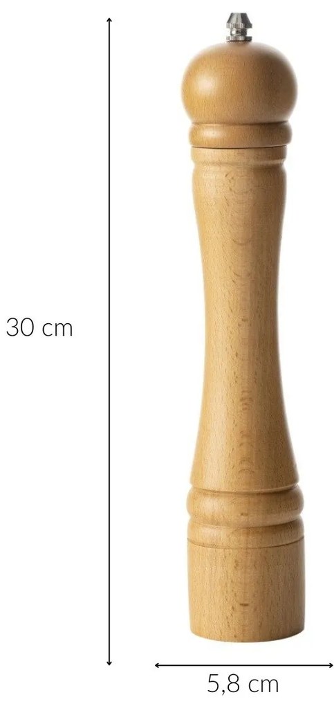 Młynek ręczny GRINDER, drewniany, 30 cm