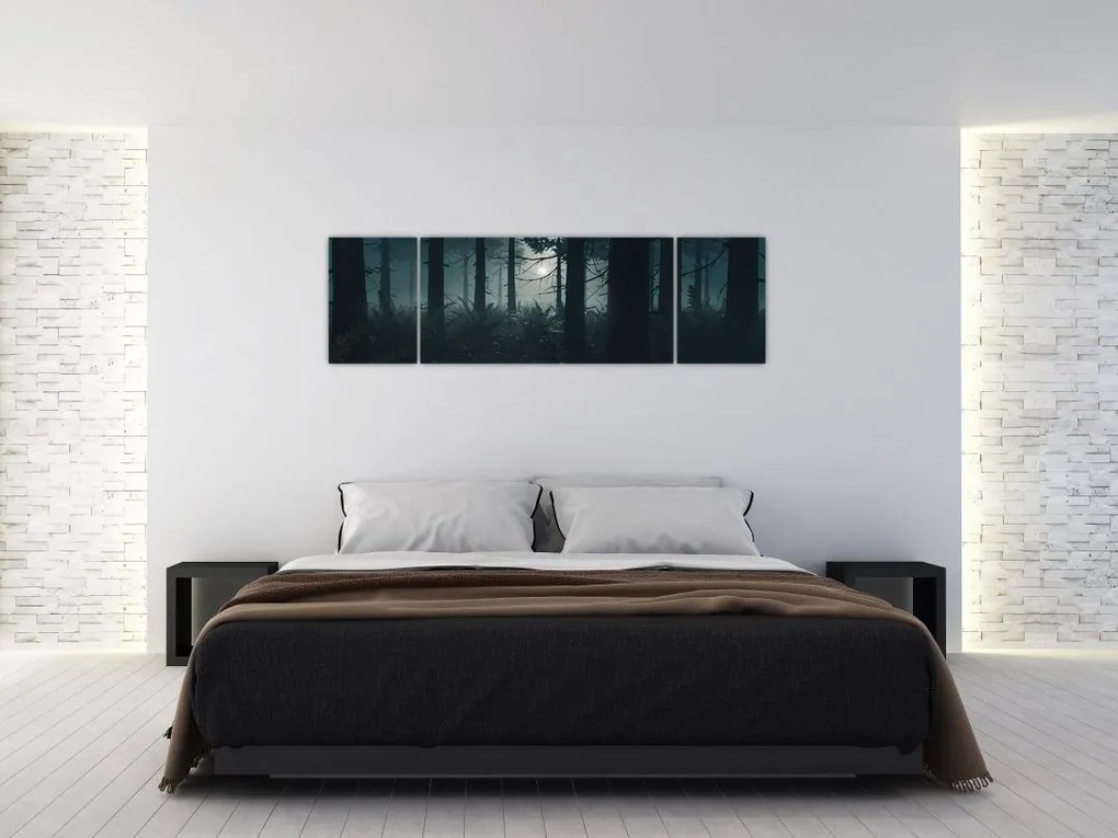 Obraz - Paproć w świetle księżyca (170x50 cm)