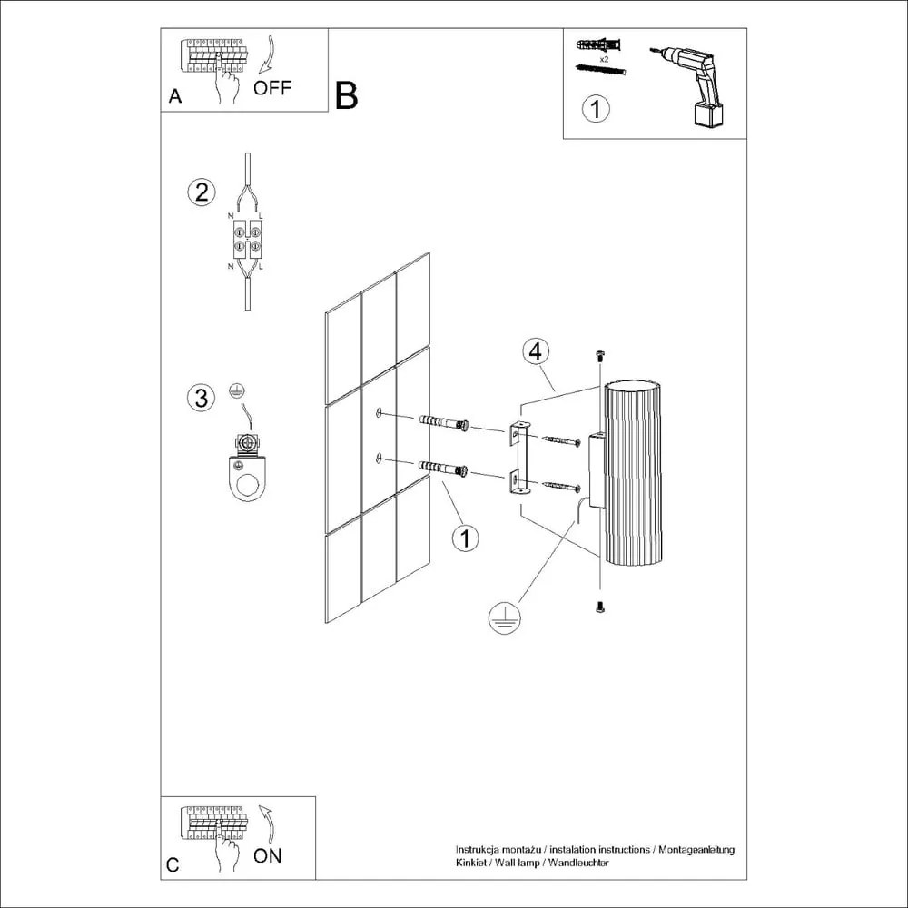 Czarny kinkiet Gleam – Nice Lamps